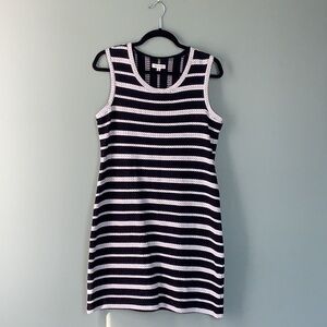Max Studio Shift Dress with embroidered stripes/neckline Size L